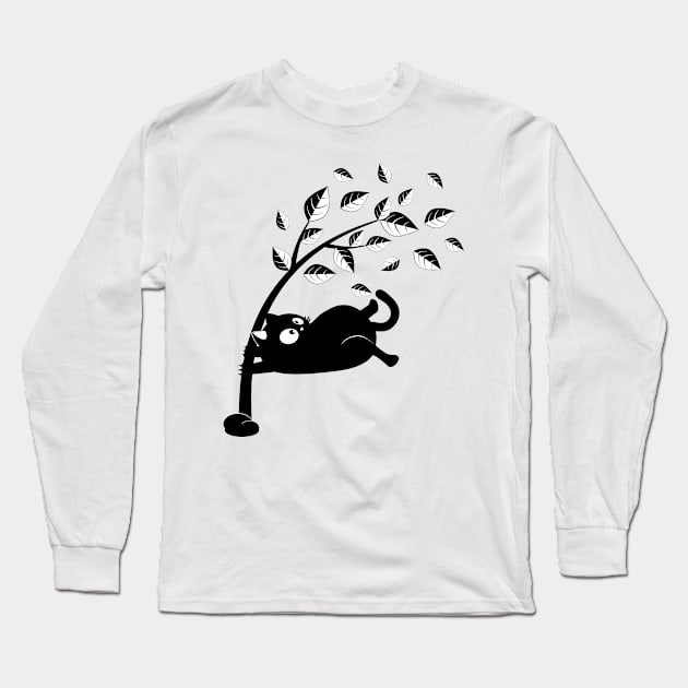 Black cat gone with the wind Long Sleeve T-Shirt by AnnArtshock